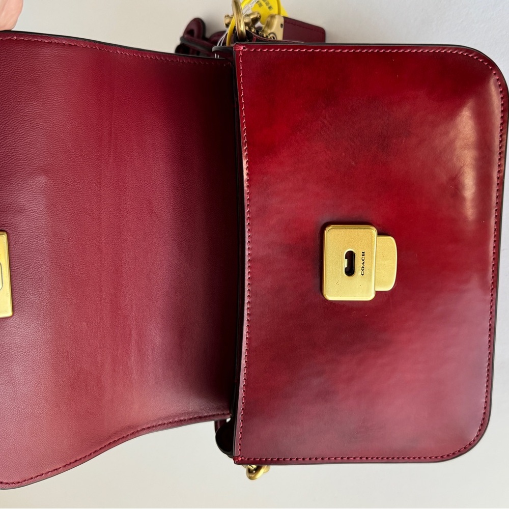 Coach Rogue Top Handle bag In Ruby Red Spazzolato Leather Limited Edition NWT - Picture 10 of 11